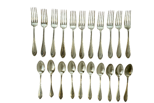 Sterling Silver Eleven Dinner Forks   Table Spoon