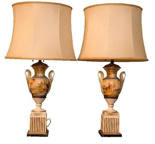   Sevres Style Porcelain Lamps