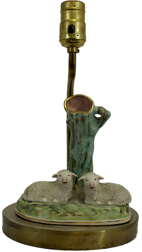 Staffordshire Style  Lamb Lamp