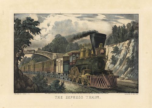 The Express Train - Original Small Folio Currier & Ives lithograph