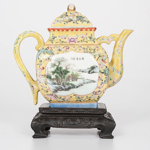 Chinese Porcelain Teapot with Qianlong Mark