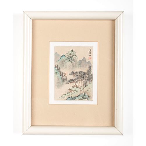 Chinese Miniature Landscape on Silk