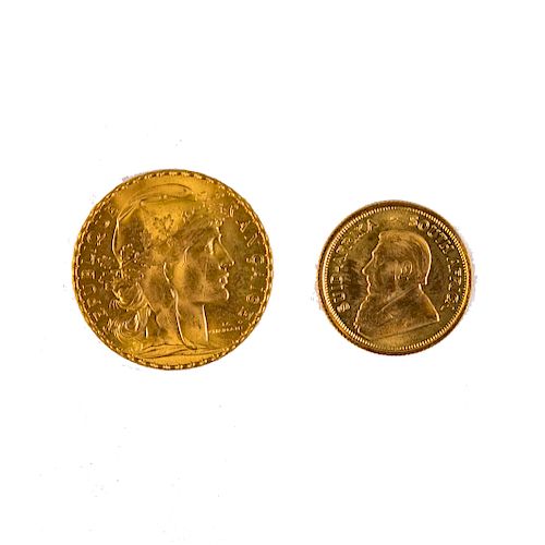 1914 French Gold Rooster & 1984 1/10th Krugerrand