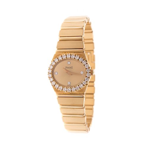 A Ladies Diamond Piaget "Polo" Wrist Watch in 18K