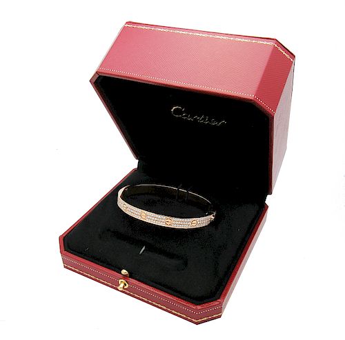 Cartier LOVE DIAMOND-Paved Pink GOLD BRACELET