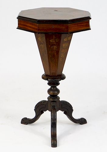 19C Victorian Mahogany Trumpet Form Sewing Stand