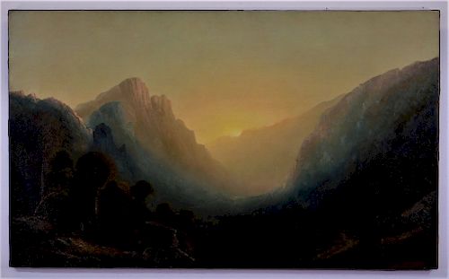 FINE Attr. Albert Bierstadt Yosemite O/C Landscape