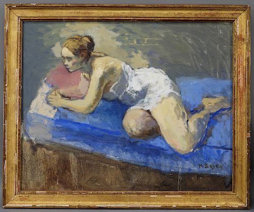Moses Soyer Social Realist O/C Painting of a Woman