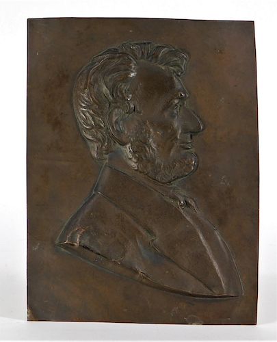 American Repousse Copper Abraham Lincoln Plaque