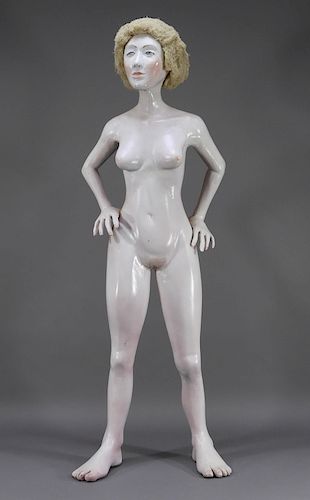 20C. American Design Carved Wood Nude Woman