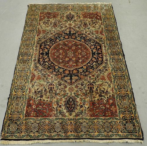 Antique Persian Keshan Wool Carpet Rug