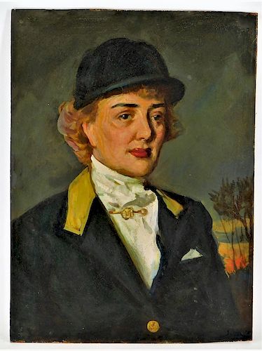 Harry Sutton Female Equestrian Portrait Painting