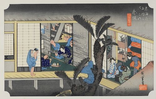 Utagawa Hiroshige Tokaido Series Woodblock Print