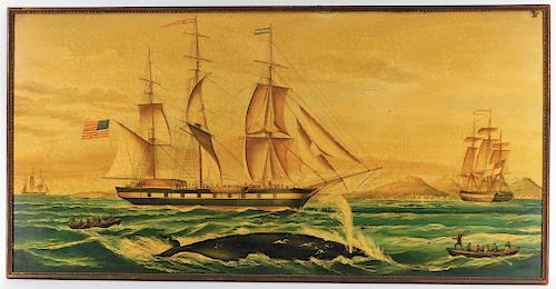 Aft. Louis Lebreton O/P Whaling Maritime Painting