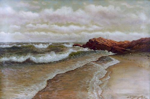Richard Dey De Ribcowsky Coastal Seascape Painting