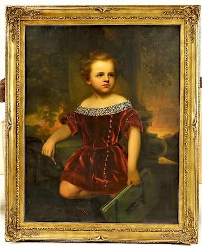 Charles Wesley Jarvis Portrait Painting of Girl