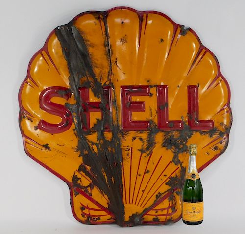 Shell Pecten Embossed Porcelain Neon Skin Sign