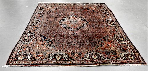 Antique Persian Bidjar Wool Carpet Rug