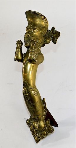 Souteast Asian Thai Brass Figural Beast Door Pull