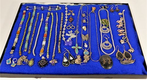 Estate Vintage Sterling Silver Jewelry Group