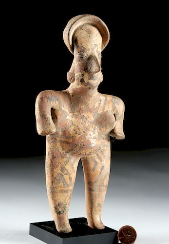 Colima Painted Pottery Standing Female Figure