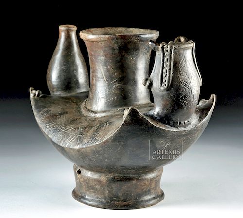 Tairona Pottery Vessel with Caiman