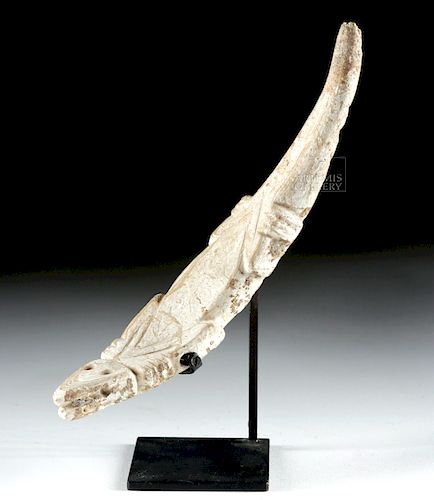 Taino Manatee Bone Vomit Stick - Lizard Form