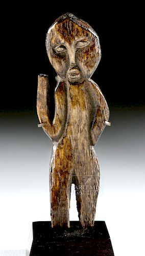 Late 19th C. Lega Bwami Carved Bovine Bone Figure