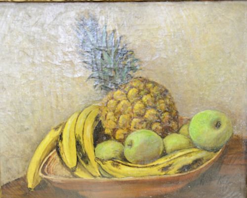 Walt Francis Kuhn (1877-1949), oil on canvas, still life of fruit in a bowl, signed lower right: Walt Kuhn 1936, written on back of ...