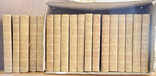 Works of Samuel Johnson in full leather, 18 volumes.  Provenance: Estate of Kenneth Jay Lane