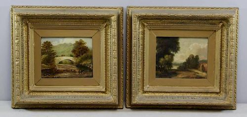 Two 19th C. Oil on Board Landscapes.