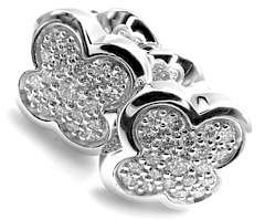  Van Cleef & Arpels Pure Alhambra 18k White Gold Diamond Stud Earrings