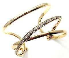 Tiffany & Co Angela Cummings 18k Gold Diamond Bangle Bracelet 1980