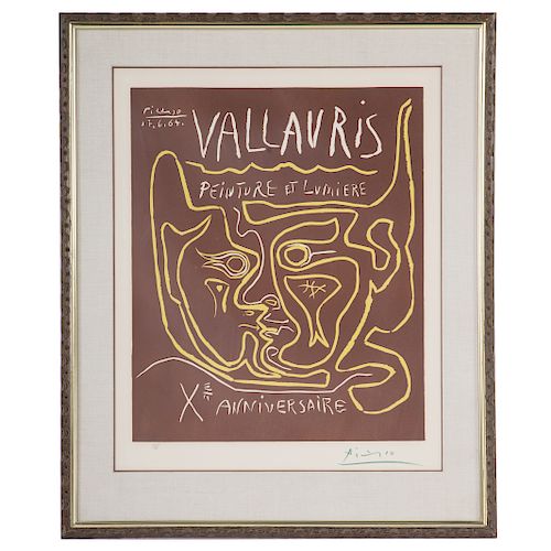 Pablo Picasso. "Exposition a Vallauris," linocut