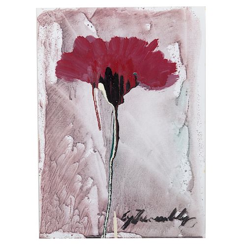 Cy Twombly. Flower, mixed media on paper