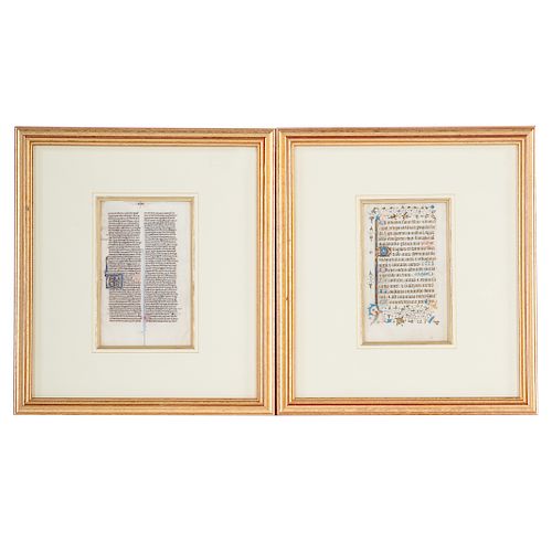 Two medieval illuminated manuscript pages