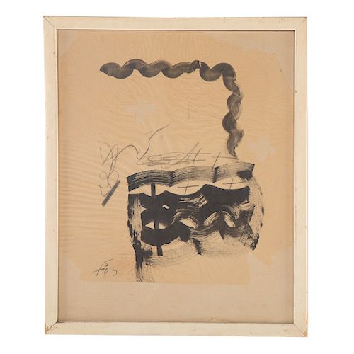 Antoni Tapies. Abstract Composition, mixed media