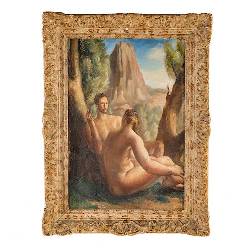 Felix Bellenot. Adam and Eve, oil on canvas