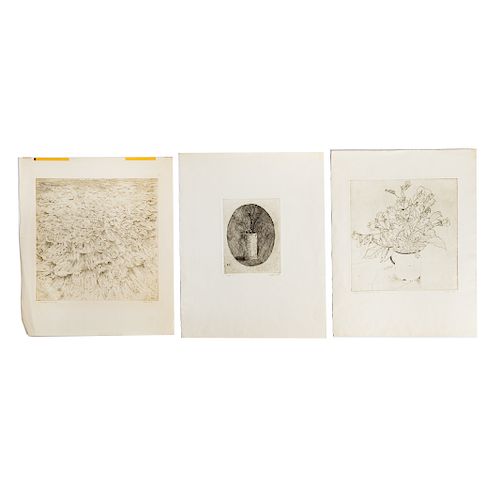 Gordon Cook. Three unframed etchings