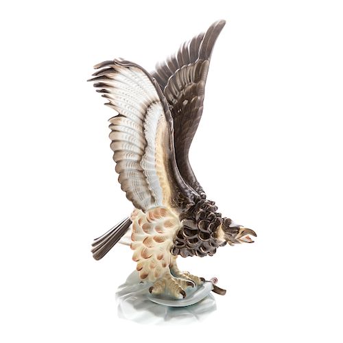Herend porcelain eagle with sword