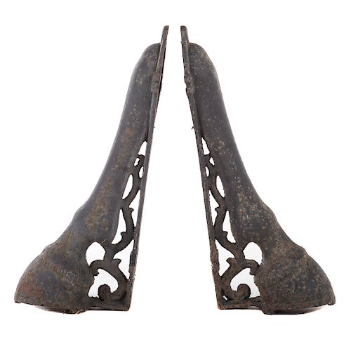 Pair Victorian cast iron architectural elements