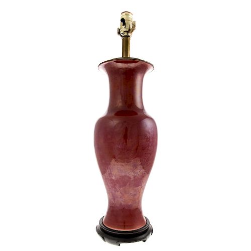 Chinese Sang de Boeuf porcelain vase lamp