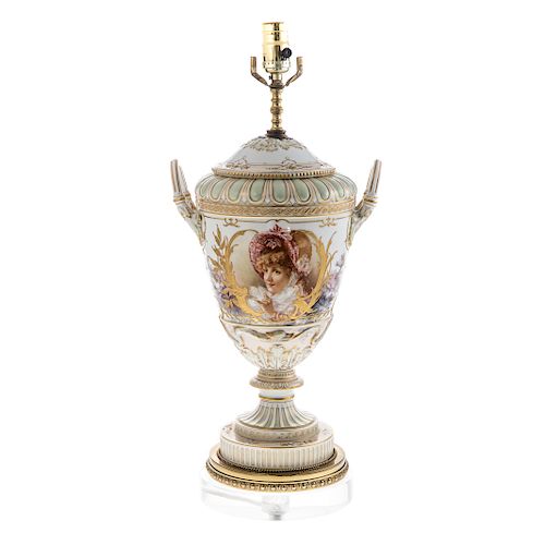 KPM porcelain urn lamp