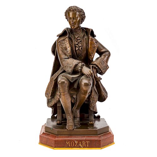 Continental bronze figure of Mozart