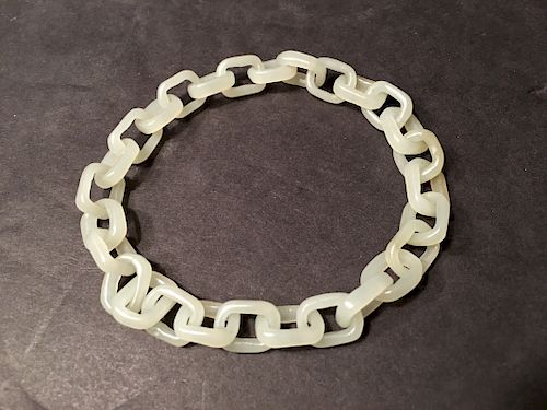 OLD Chinese White Jade Chain Bracelet