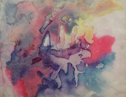 JENKINS, Paul. Watercolor. Untitled Abstract