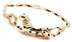 Cartier Panthere 18k Yellow Gold Diamond Onyx Link Bracelet