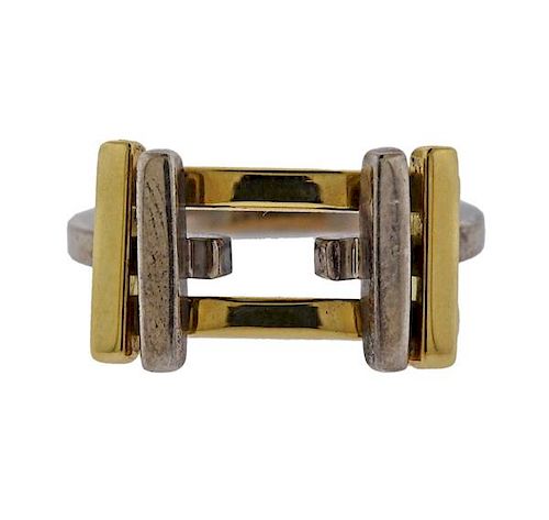 Tiffany &amp; Co Gehry Sterling 18k Gold Ring 