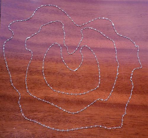 14k Gold White Sapphire Necklace Set of 3