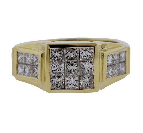 18K Gold Princess Cut Diamond Ring